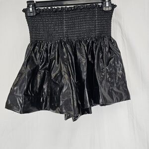 Queen Of Sparkle Leather Swing Short In Black Womens Size Small